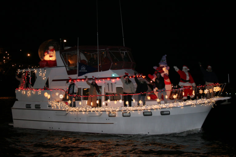 Lighted Boat Parade in Yorktown on Saturday December 6