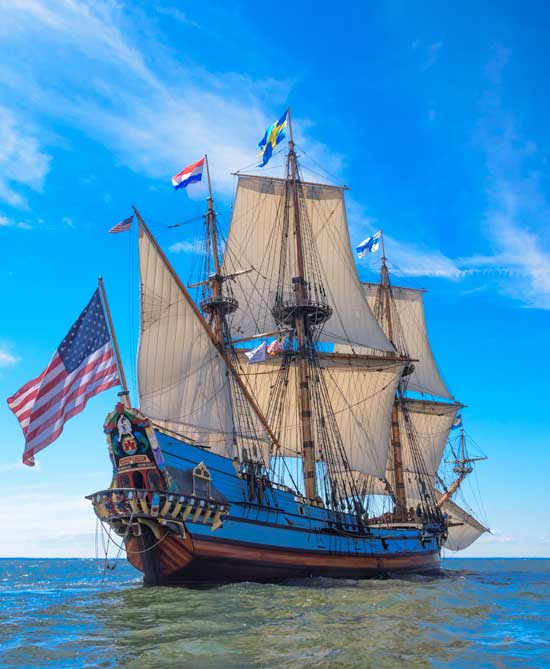 Kalmar Nyckel, The Tall Ship of Delaware, at Riverwalk Landing – deck tours June 11 – 14